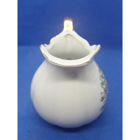 Vintage Christmas Tree Creamer Pitcher Gold Trim Hand Painted Japan - Picture 2 of 10